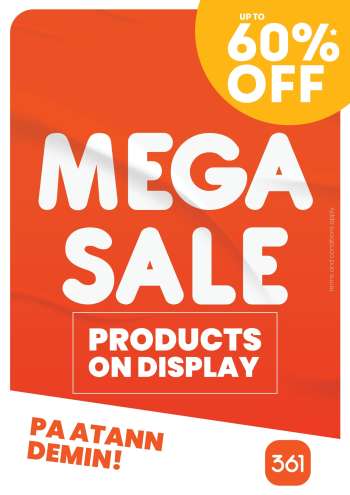 thumbnail - 361 catalogue - Mega sales products on display