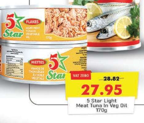 5 Star Light Meat Tuna In Veg Oil 170g