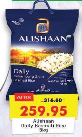 Alishaan Daily Basmati Rice 5kg