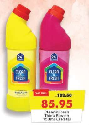 Clean&Fresh Thick Bleach 750ml (3 Refs)