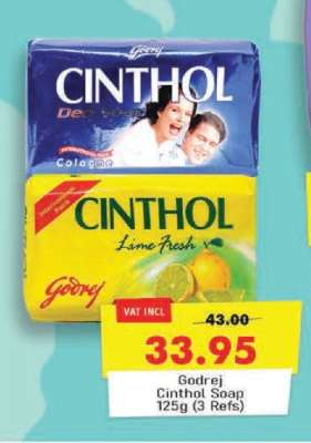 Godrej Cinthol Soap 125g (3 Refs)