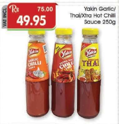 Yakin Garlic/Thai/Xtra Hot Chilli Sauce 250g