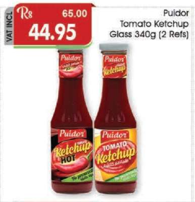 Puidor Tomato Ketchup Glass 340g (2 Refs)