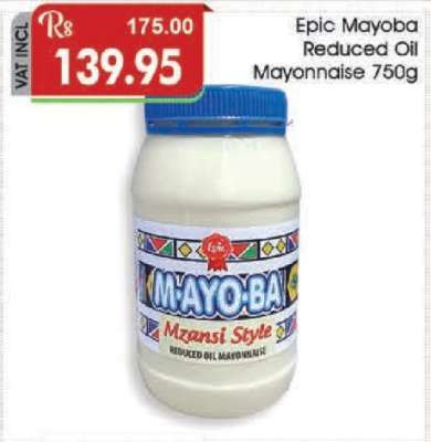 Epic Mayoba Reduced Oil Mayonnaise 750g