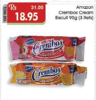 Amazon Crembos Cream Biscuit 95g (3 Refs)
