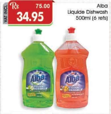 Alba Liquide Dishwash 500ml (6 Refs)