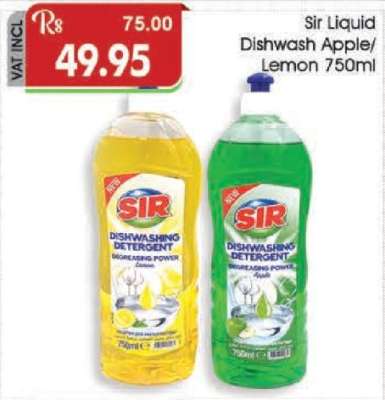 Sir Liquid Dishwash Apple/Lemon 750ml