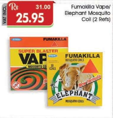 Fumakilla Vape/Elephant Mosquito Coil (2 Refs)
