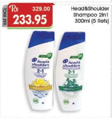 Head&Shoulder Shampoo 2in1 300ml (5 Refs)
