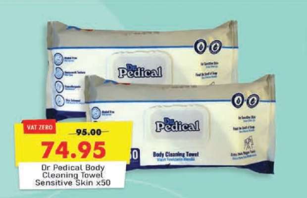 Dr Pedical Body Cleaning Towel Sensitive Skin x50