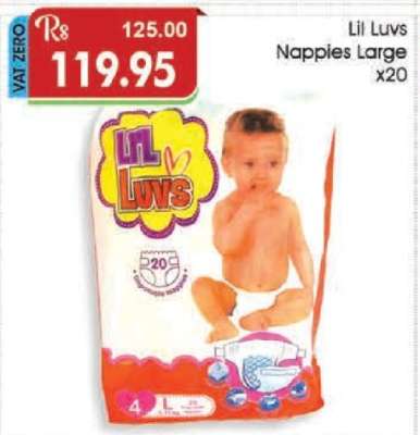 Lil Luvs Nappies Large x20