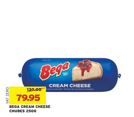 BEGA CREAM CHEESE CHUBES 250G