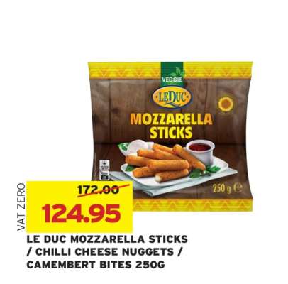 LE DUC MOZZARELLA STICKS / CHILLI CHEESE NUGGETS / CAMEMBERT BITES 250G