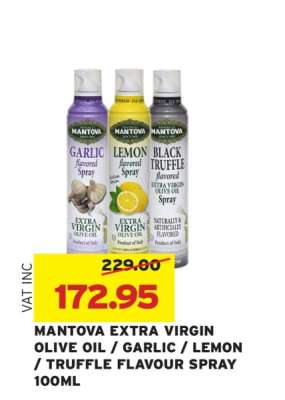 MANTOVA EXTRA VIRGIN OLIVE OIL / GARLIC / LEMON / TRUFFLE FLAVOUR SPRAY
