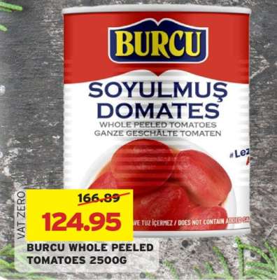 BURCU WHOLE PEELED TOMATOES 2500G