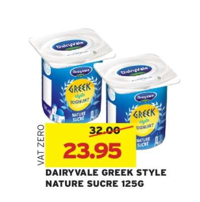 DAIRYVALE GREEK STYLE NATURE SUCRE 125G
