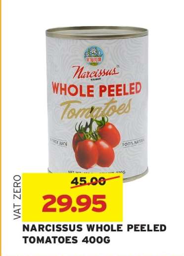 NARCISSUS WHOLE PEELED TOMATOES 400G