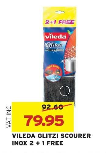 VILEDA GLITZI SCOURER INOX 2 + 1 FREE