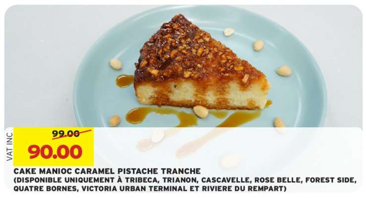 CAKE MANIOC CARAMEL PISTACHE TRANCHE