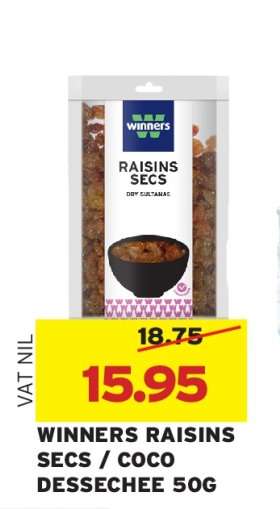 WINNERS RAISINS SECS / COCO DESSECHEE 50G
