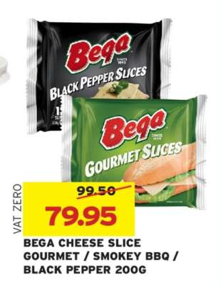 BEGA CHEESE SLICE GOURMET / SMOKEY BBQ / BLACK PEPPER 200G