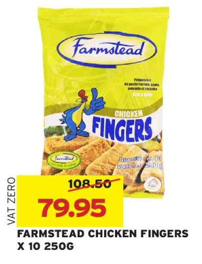 FARMSTEAD CHICKEN FINGERS X 10 250G