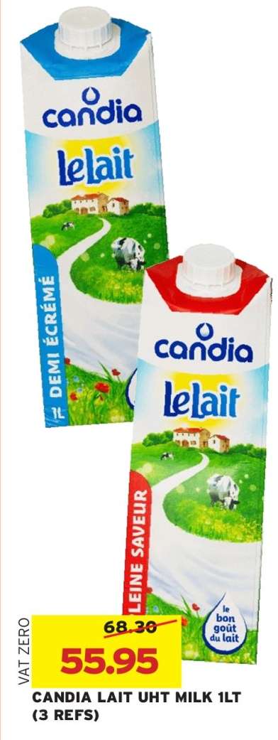 CANDIA LAIT UHT MILK 1LT (3 REFS)
