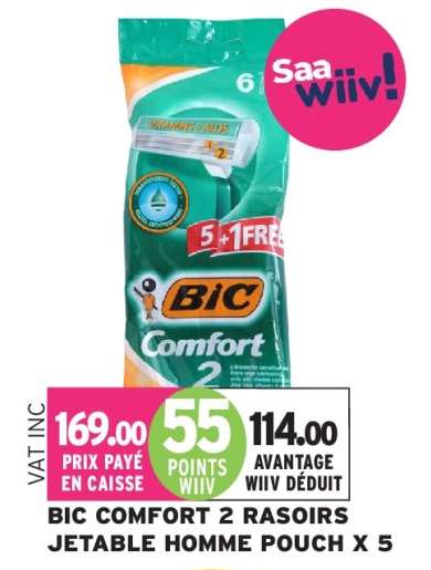 BIC COMFORT 2 RASOIRS JETABLE HOMME POUCH X 5