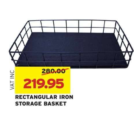 RECTANGULAR IRON STORAGE BASKET
