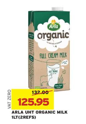 ARLA UHT ORGANIC MILK 1LT(2REFS)