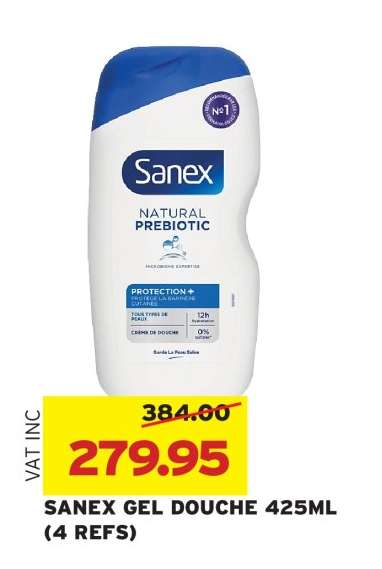 SANEX GEL DOUCHE 425ML (4 REFS)