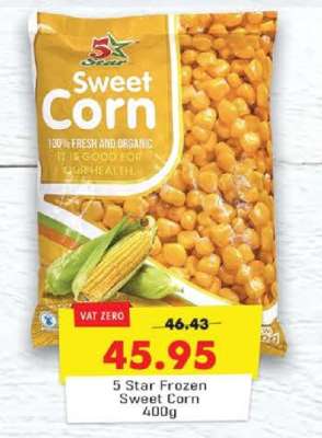 5 Star Frozen Sweet Corn 400g