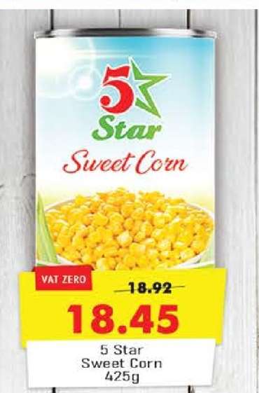 5 Star Sweet Corn 425g