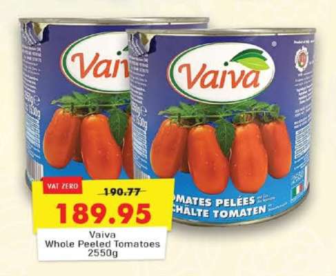 Vaiva Whole Peeled Tomatoes 2550g
