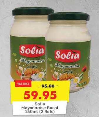 Solia Mayonnaise Bocal 260ml (2 Refs)
