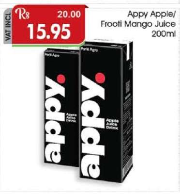 Appy Apple/Frooti Mango Juice 200ml