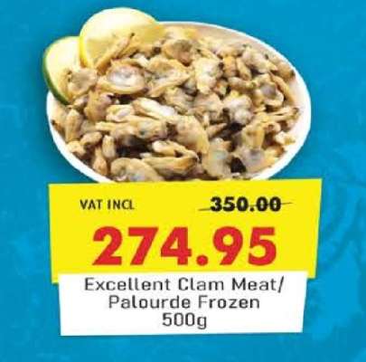 Excellent Clam Meat/Palourde Frozen 500g