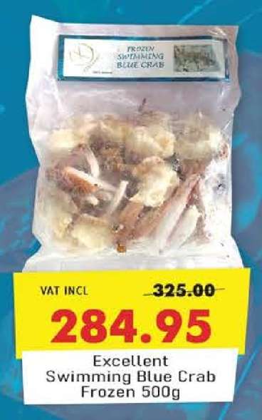 Excellent Swimming Blue Crab Frozen 500g