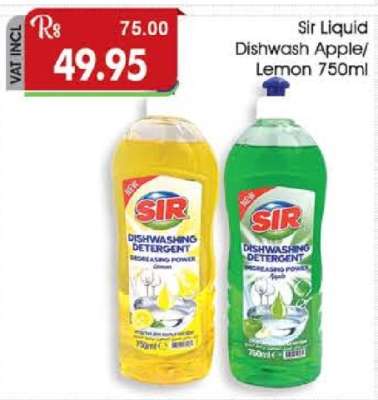 Sir Liquid Dishwash Apple/Lemon 750ml