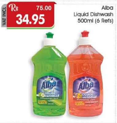Alba Liquid Dishwash 500ml (6 Refs)
