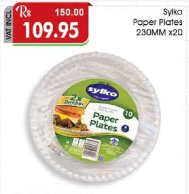 Sylko Paper Plates 230MM x20