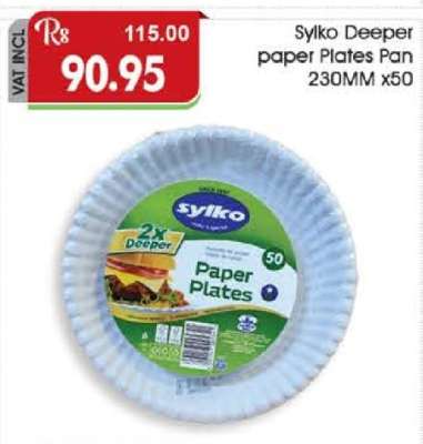 Sylko Deeper Paper Plates Pan 230MM x50