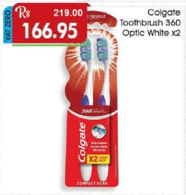 Colgate Toothbrush 360 Optic White x2