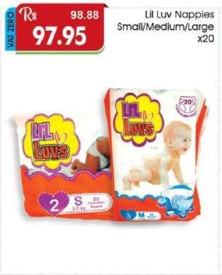 Lil Luv Nappies Small/Medium/Large x20