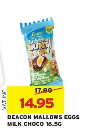 BEACON MALLOWS EGGS MILK CHOCO 16.5G