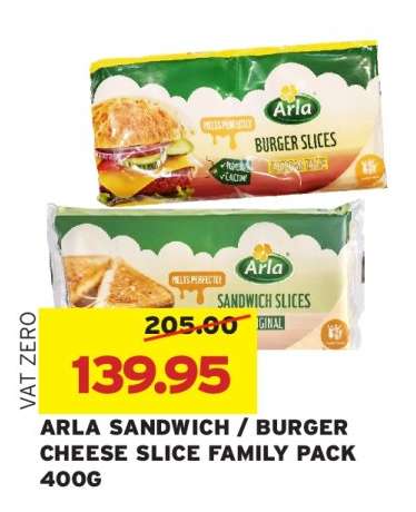 ARLA SANDWICH / BURGER CHEESE SLICE FAMILY PACK 400G