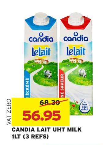 CANDIA LAIT UHT MILK 1LT (3 REFS)