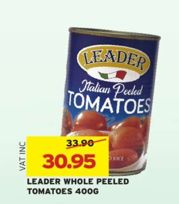 LEADER WHOLE PEELED TOMATOES 400G