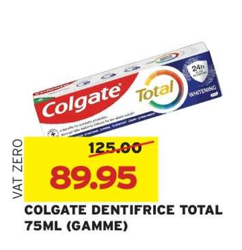 COLGATE DENTIFRICE TOTAL 75ML (GAMME)