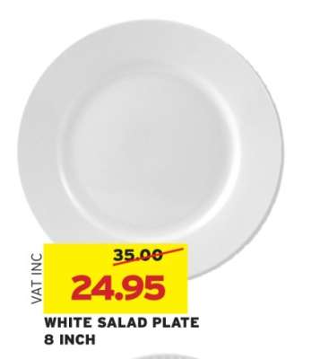WHITE SALAD PLATE 8 INCH